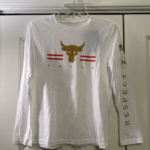 Boys Large Under Armour longs sleeve white T-shirt